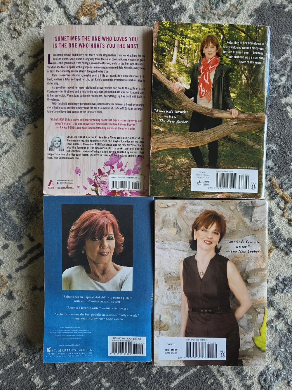 Nora Roberts & Colleen Hoover Paperback Book Lot - Blue, Green, Pink Covers